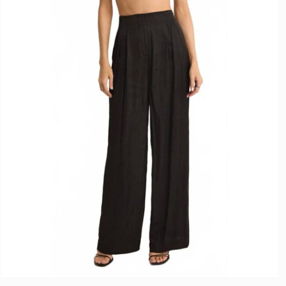 NWT Z Supply Lisse Wide Leg Pant Black Large